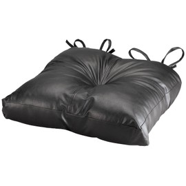 Faux Leather Chair Pad - Black