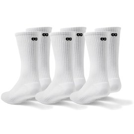 Pair of Thieves BOWO Dry Cushion Crew Socks – 6 Pack White/Black – Moisture-Wicking, Breathable, and Durable Socks for Comfort and Performance, White/Black, One Size