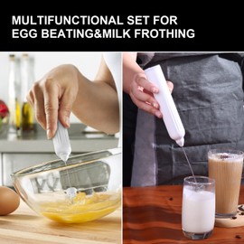 Mulli Milk Frother for Coffee with Rechargeable and Stand Set,Handheld Frother Electric Whisk, Milk Foamer, Mini Mixer and Coffee Blender Frother for Frappe, Latte, Matcha