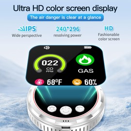 4 in 1 Carbon Monoxide Detectors, Natural Gas Detector & Carbon Monoxide Detector Plug in & Battery Backup, HD Digital Display Monitors CO, Gas, Temp, Humidity - Home Safety for House, RV, Apartment