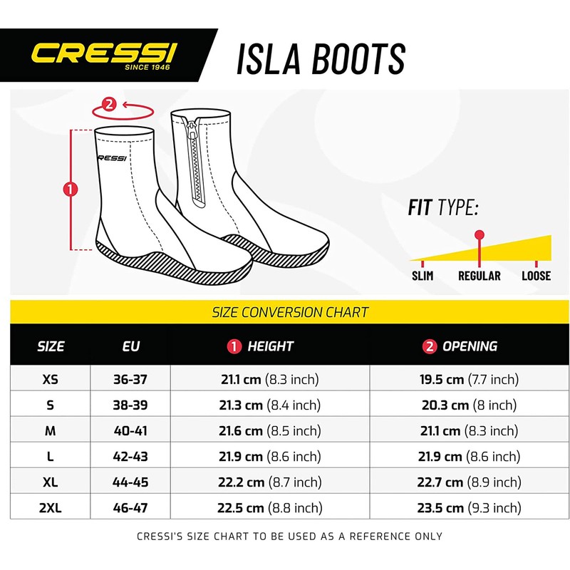 Cressi Neoprene Diving Boots With Soles, Black, 5 mm ,