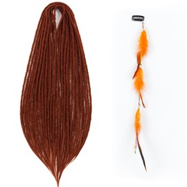 Dreadlock extension reggae,double ended locs crochet braid Rock&Roll Hippie extension dreadlocks synthetic handmade 24inch 0.5cm 350#