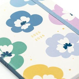 Busy B Diary - A5 Mid-Year Academic Diary - Busy Life Weekly Journal - Aug 25 - Aug 26 – Floral Print Cover - Life Planner with Dual Schedules, Year Calendar, Pen Loop, Pockets & Elastic Closure