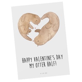 Mr. & Mrs. Panda Postcard Otter Valentine - Gift, Invitation, Wedding Anniversary, for Men, Husband, Proof of Love, Postcards, Boyfriend, Anniversary