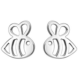 Jobo Children's Stud Earrings Bee 925 Sterling Silver Earrings Children's Earrings, Silver