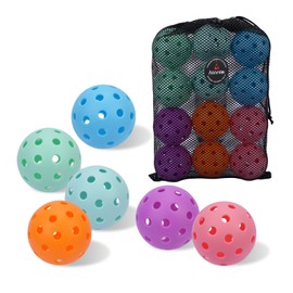 AILANFEI Pickleball Balls 6 Pack | 12 Pack- 40 Holes Outdoor Pickleball with Bag, Perfectly Balanced, High Bounce, Crack-Resistance，USAPA Standard - Multiple Colors (Colorful, 12)