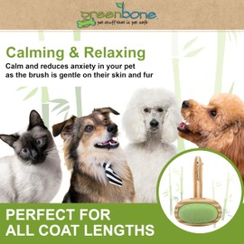 Greenbone Pet Spa Slicker Brush - All-Natural Bamboo Pet Grooming Brush - Entirely Made from Sustainable Bamboo for Dogs & Cats