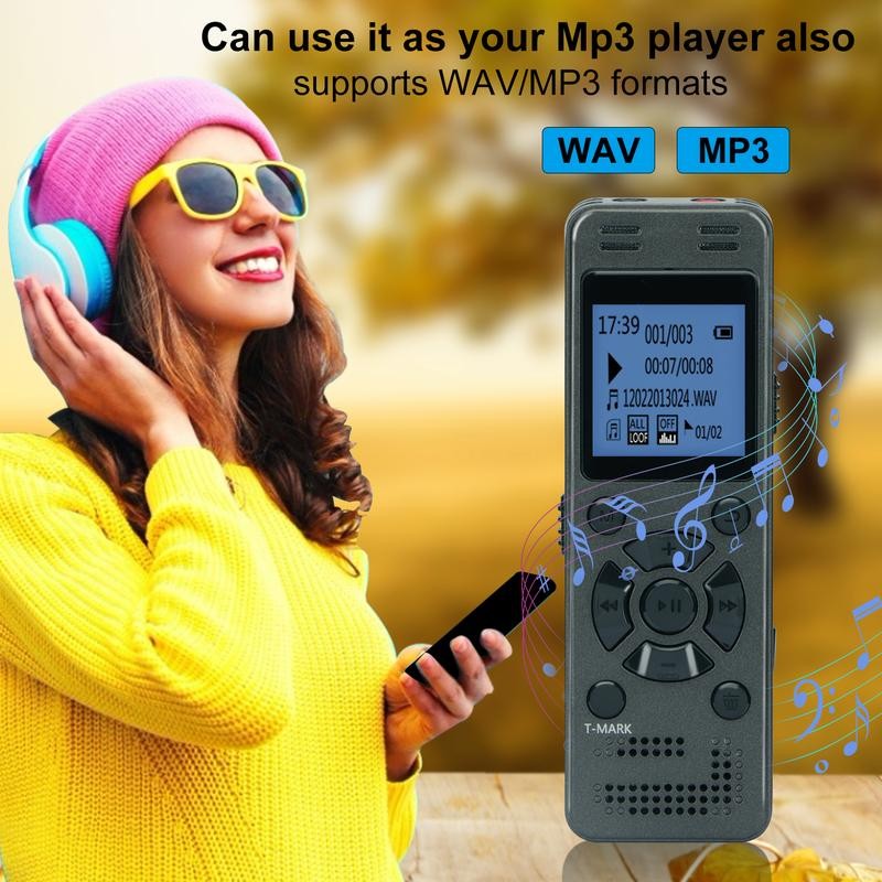 V618 Digital Voice Recorder 64GB with Advanced Noise Reduction, MP3
