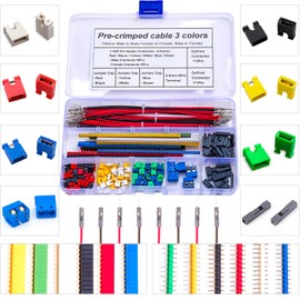 Kidisoii 2.54mm Male Female Jumper Wire Connector Kit, 40Pin Male Female Breakaway Single Row Pin Header PCB Header 2.54mm Jumper Cap and Dupont 1/2P Connector, for Electronics DIY Assortment Kit