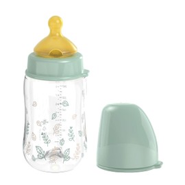 nip Cherry Wide Mouth Bottle with Cherry Teat Made of Natural Rubber Latex, Anti-Colic Baby Bottle, Size S & M, 260 ml, Turquoise