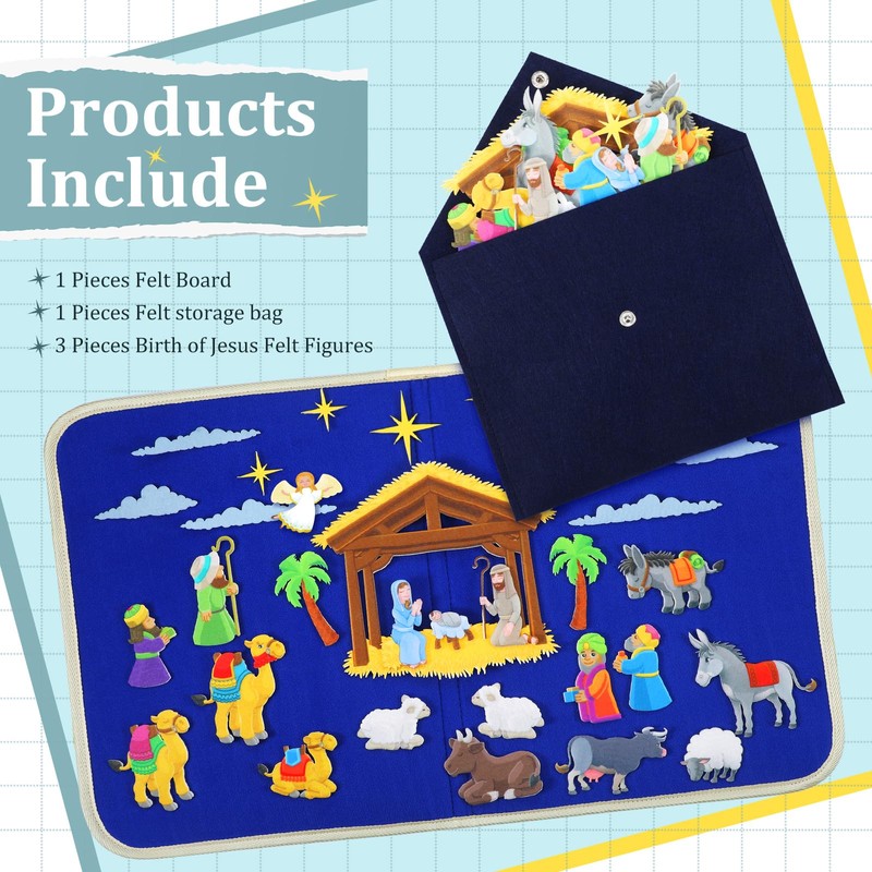 Nativity Bible Felt Board Jesus Birth Felt Story Board Set