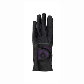 ONOFF OG7221-02 BLK17 Women's Gloves (Left Hand), Black x Purple, 6.7 inches (17 cm)
