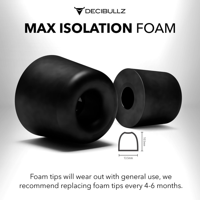 Decibullz Custom Molded Memory Foam Earbud Tips – 5 Pack