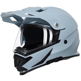 TRIANGLE Dual Sport Motorcycle Helmet Dirt Bike Helmets ATV Full Face Helmet for Adults Men with Internal Sunshield DOT Approved