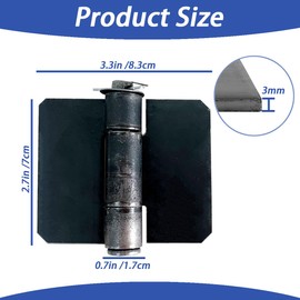 8 Pack Heavy Duty Weldable Hinges 12Ga Solid Steel, Butt Hinges for Farm/Garage/Trailer Gates & Doors - Welded Butterfly Design (4 pcs)