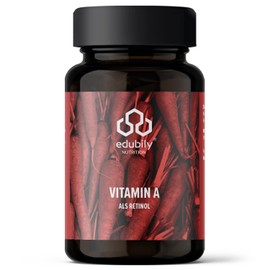 edubily nutrition® edubily® Vitamin A Capsules Retinol 400 IU Retinyl Acetate per Capsule 2000 IU per Day and Capsule Vegan 180 Capsules