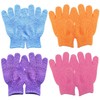 Haobase 4 Pairs Exfoliating Gloves Body Scrub Bath Gloves Scrubbing