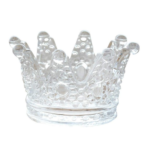 ZKKD Glass Crown Ashtray,Creative Desktop Smoking Ash Tray Home Office Decoration (Transparent Crystal Glass)