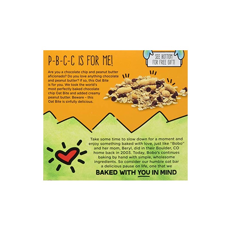 Bobo's Oat Bites, Peanut Butter Chocolate Chip, 1.3 Ounce-5 Count(Pack