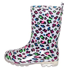 Capelli New York Girls Hearts and Stars Printed Rain Boot White Combo 1/2