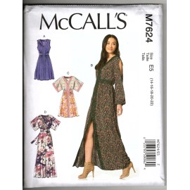 McCall's M7624 Misses 14 to 22 Pullover Dresses Size Uncut Sewing Pattern New