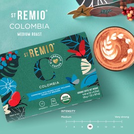 ST REMIO Coffee Pods Single Serve Cups, Medium Roast, Compatible with Keurig K-Cup & 2.0 Brewers, USDA Organic, Bio Organic Flavored Capsules, Empower Growers - Colombia 12 Count