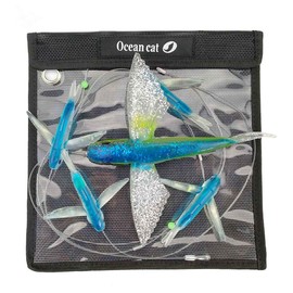 5 Pcs/Bag Blue Fly Fish Saltwater Trolling Fishing Lures Tuna Mahi Wahoo Dora Saltwater Big Game Fishing Tackle (Blue)