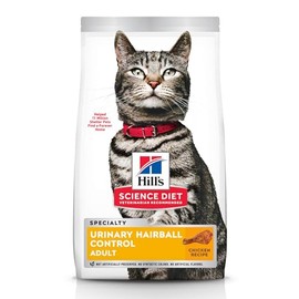 Hill's Science Diet Urinary Hairball Control, Croquetas para Gato Adulto Raza Pequeña Sabor Pollo 1.6Kg