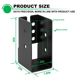 Andorm 2X4 Concealed Joist Hanger Bracket for Wood 32 Pack, Pergola Rafter Bracket 2 x 4 Powder Coated Black with Screws for Beam/Swing/Handrail/Fence