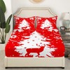 Feelyou Christmas Bed Sheets King Tree Snowflake Deer Pattern Printed