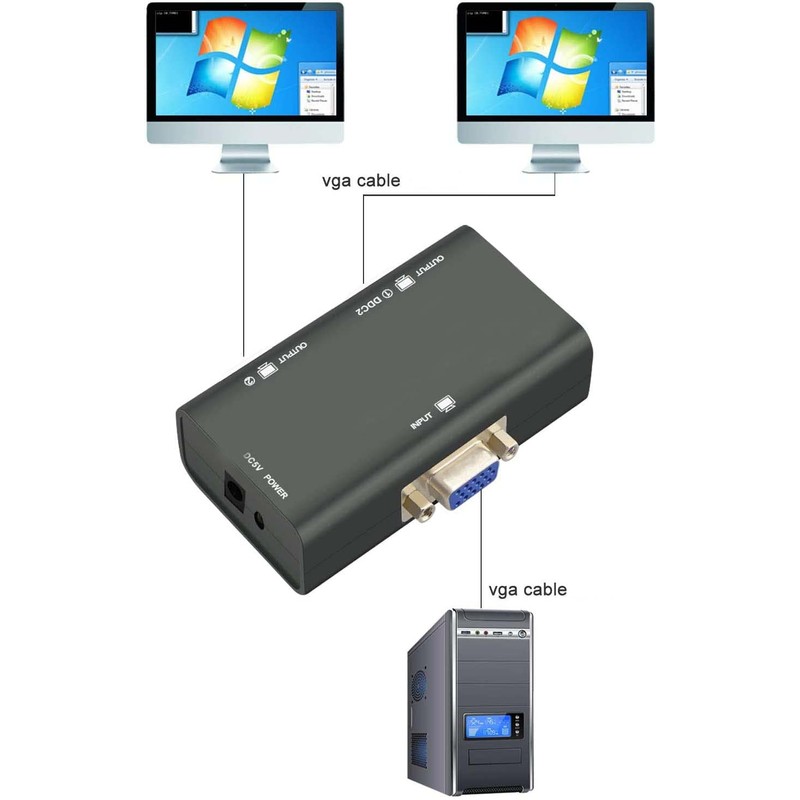 TB® VGA Splitter 2 Port 250MHz Bandwidth Amplifier Box 1