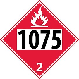 NMC DL42BR National Marker Dot Placard Sign,Four Digit 1075, 10 3/4 Inches x 10 3/4 Inches, Rigid Plastic