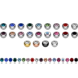 PIERCINGLINE Universal Titanium Screw Ball Crystal Piercing Banana Bell Replacement Choice of Colours and Sizes, Titanium