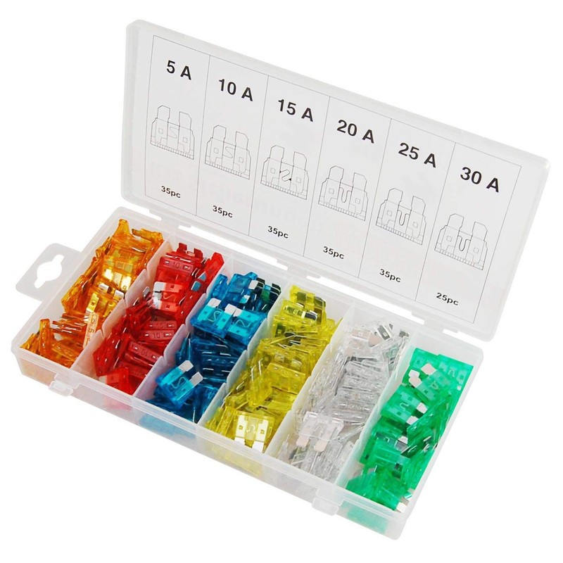 200 Car Fuses Assortment 5A-30A 19mm 200 Blade Fuses Car