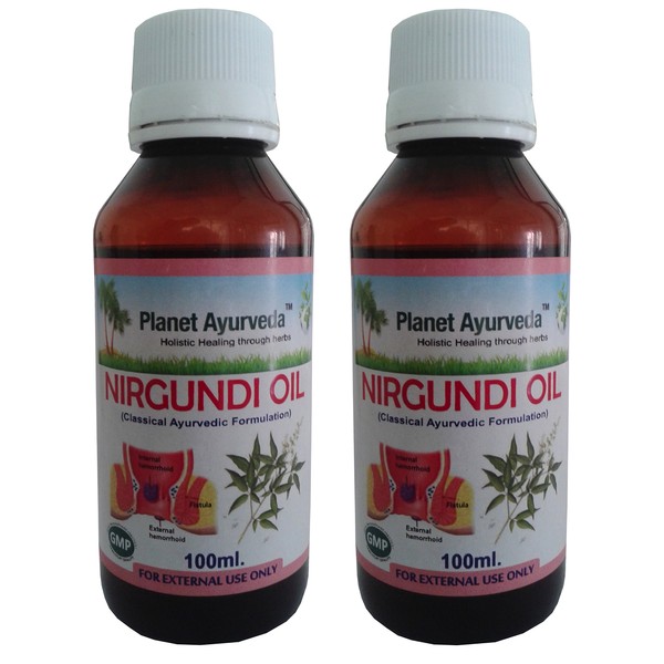 Nirgundi Oil - 100 ml (3.38 fl oz) - Planet Ayurveda - 2 bottles
