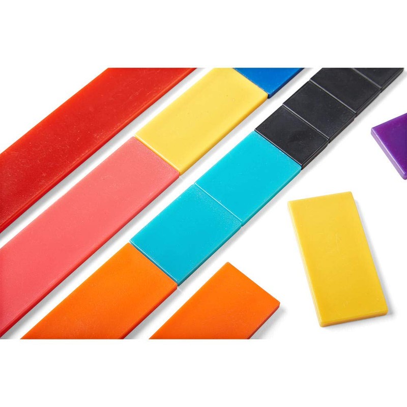 hand2mind Plastic Rainbow Blank Fraction Tiles, Montessori Math Materials for