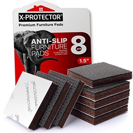 X-PROTECTOR Non Slip Furniture Pads – 8 Premium Furniture Grippers 1 1/2"! Best SelfAdhesive Rubber Feet Furniture Feet – Ideal Non Skid Furniture Pad Floor Protectors – Keep Furniture in Place!