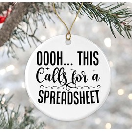 ShelbyShops Oooh... This Calls for A Spreadsheet Ornament, Spreadsheet Ornament, Accounting Ornament Gifts, CPA Christmas Ornament, Coworker Ornament, Gifts for Friend Printed on Both Sides