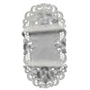 Table Runner Table Cloth Table Runner Embroidered Flowers Silver Grey