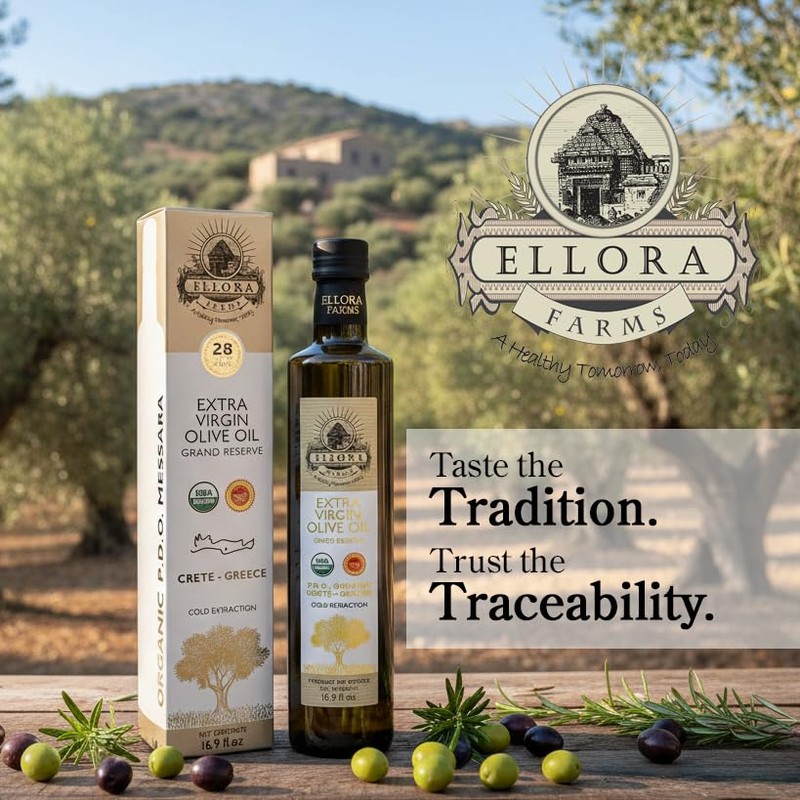 Ellora Farms, Organic Greek Extra Virgin Olive Oil, Single Estate