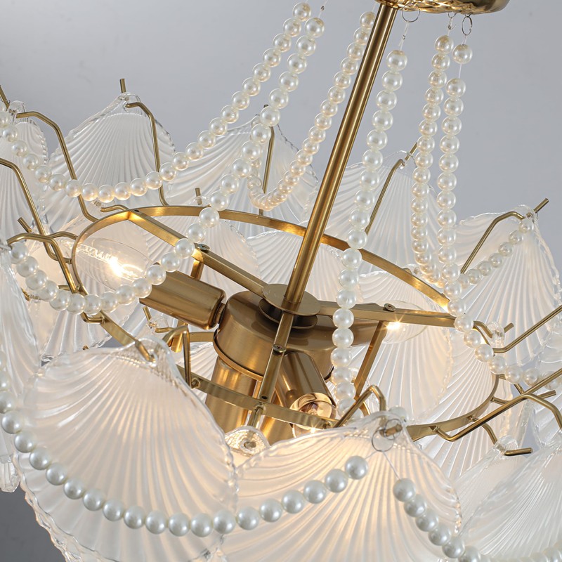 Surpars House Crystal Chandeliers,Modern Golden Chandelier, 6 Heads Ceiling Light