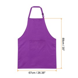 HARFINGTON Adjustable Kitchen Cooking Aprons 89x67cm Polyester Artist Painting Apron with 2 Pockets for Women Men Chef Home Kitchen Restaurant Craft Garden Cooking, Purple