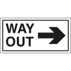 VSafety Way Out Arrow Right Sign - 300x150mm - 2mm