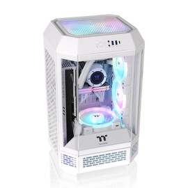 Thermaltake Tower 250 Snow Mini-ITX Mini Tower; 2x120mm CT Fans Included; 360mm Radiator Support; 360mm GPU Clearance; Dual Chamber; CA-1Z9-00S6WN-AZ