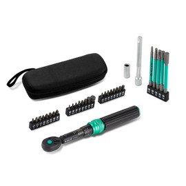XLIT 32-Piece Bike Torque Wrench Set, 1/4-Inch Drive (2-20 Nm), ±3% Accuracy - Professional Bicycle Tool Kit for Carbon Fiber Parts, Road & Mountain Bike (MTB) Maintenance