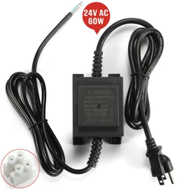 Outdoor Landscape Transformer 110/120V to AC 24V/2.5A,60W Low Voltage Waterproof Power Supply Converter for LED Landscape Lighting, Spotlight, Pathway Light