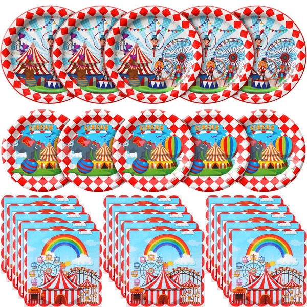 Gandeer 400 Pcs Circus Party Supplies 100 9 Inch Plates