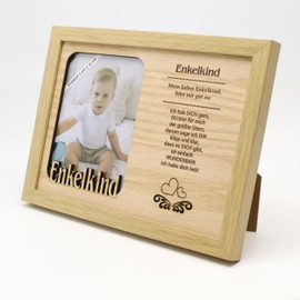 power gift Grandchild - Grandson, Child - Wooden Picture Frame Decorative Pictures with Frame Photo Frame Standing and Hanging for Your Home Decoration Living Room Photography Photo Picture