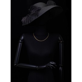 COOLSTEELANDBEYOND Gold Color Stainless Steel Byzantine Chain Necklace, Spiral Link Chain Swirl Design, 20 inch