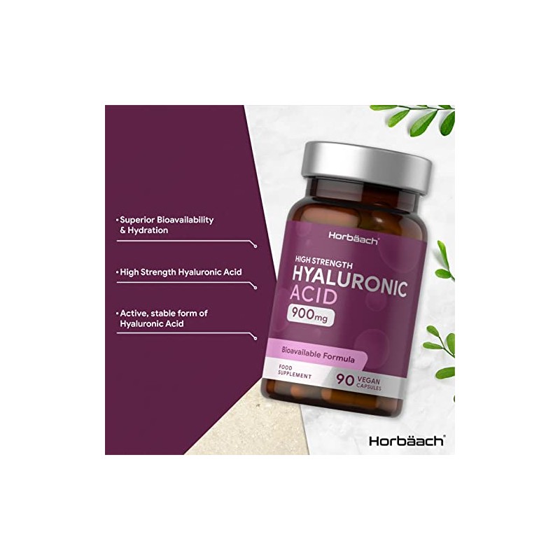 Hyaluronic Acid Supplement 900mg | 90 Vegan Capsules | High